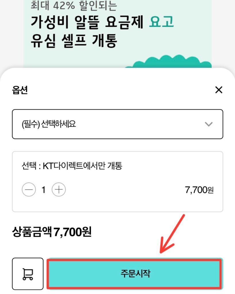 KT 셀프개통을 위한 유심 주문